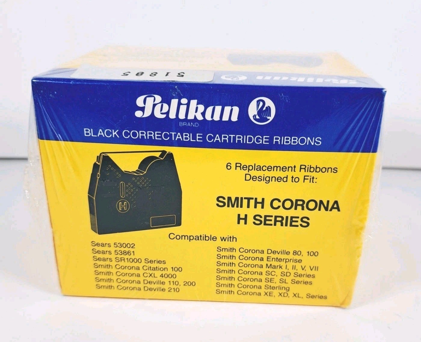 Sealed Box 51805 Pelikan 6 Ribbons Fit: Smith Corona H Series Replacement Ribbon