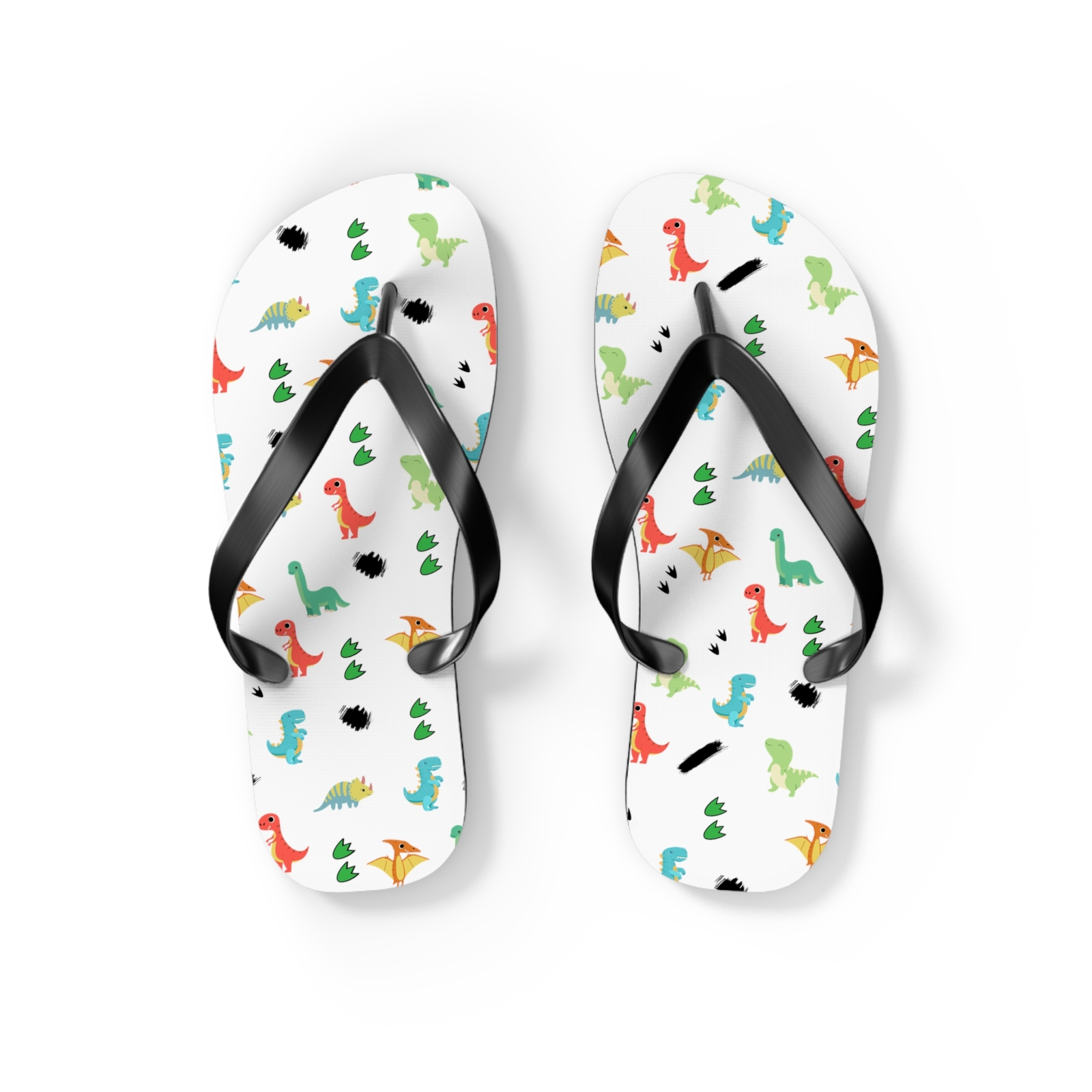 Dinosaur pattern Flip Flops Dino summer
