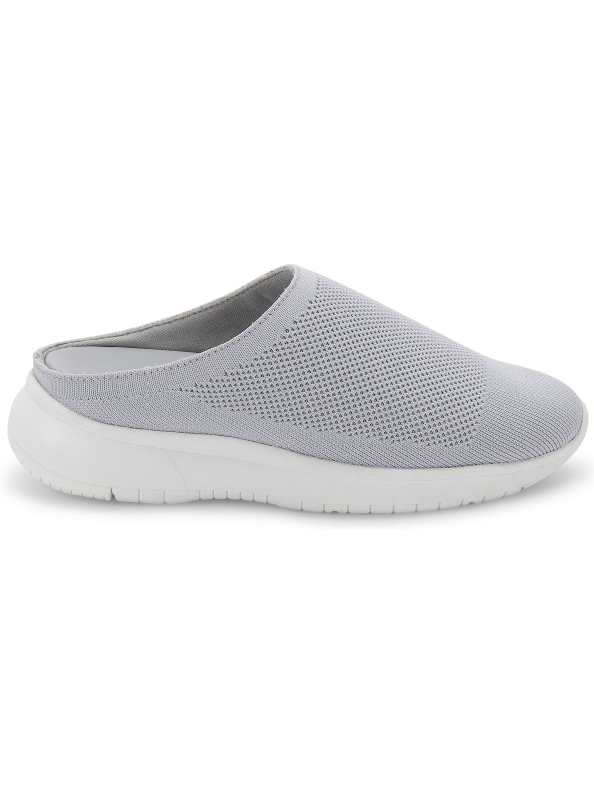 AQUA COLLEGE Womens Gray Waterproof Karma Round Toe Slip On Mules 6