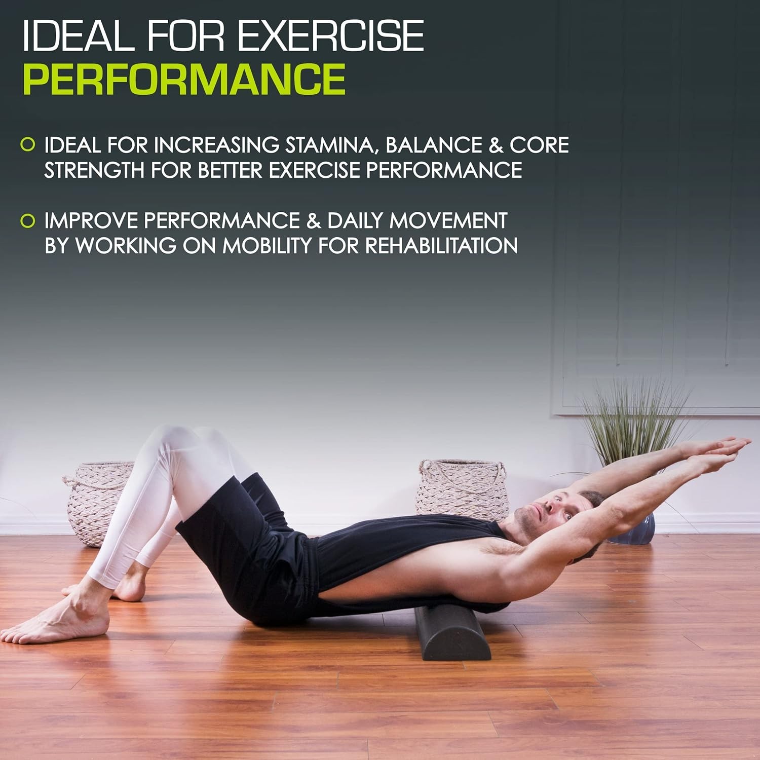 18" Half-Round Foam Roller - Versatile Recovery Tool for All Workouts