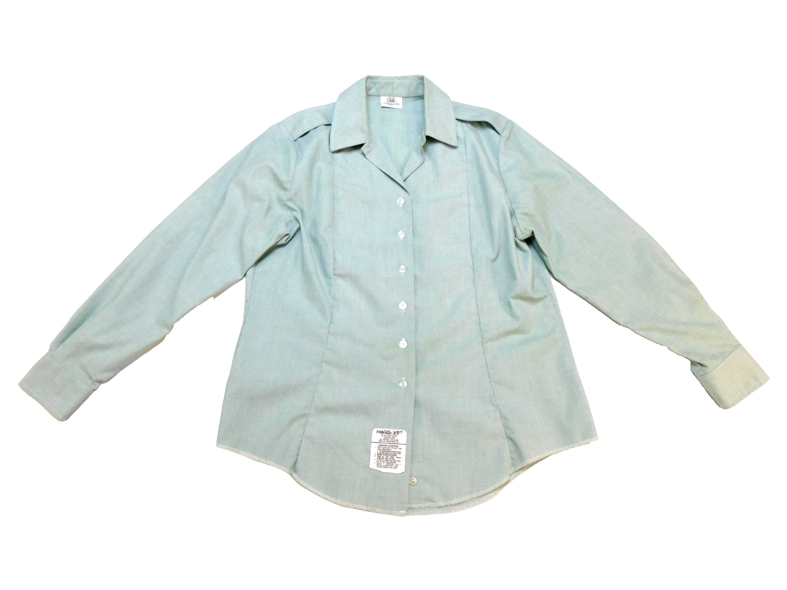 US Army Dress Shirt 16 R Women's Green Tuck-In 415 Long Sleeve Class A Uniform