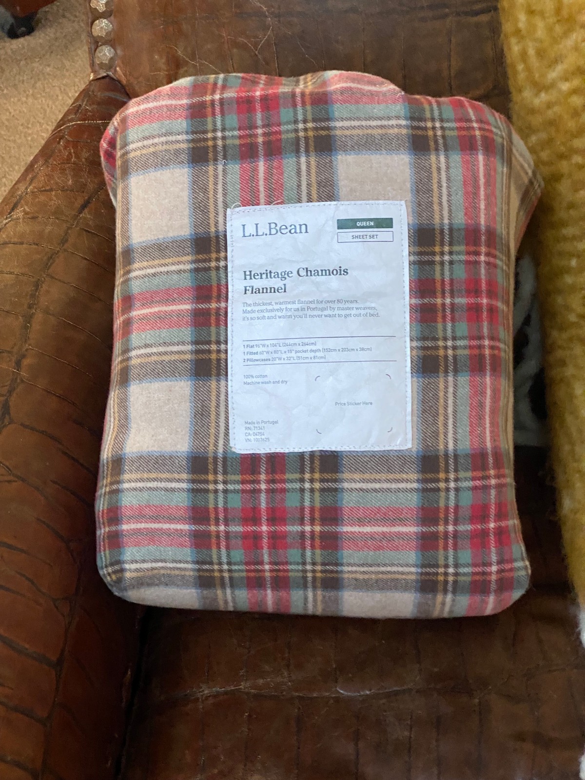 NWT LL Bean Heritage Chamois Flannel Sheets Set - Queen