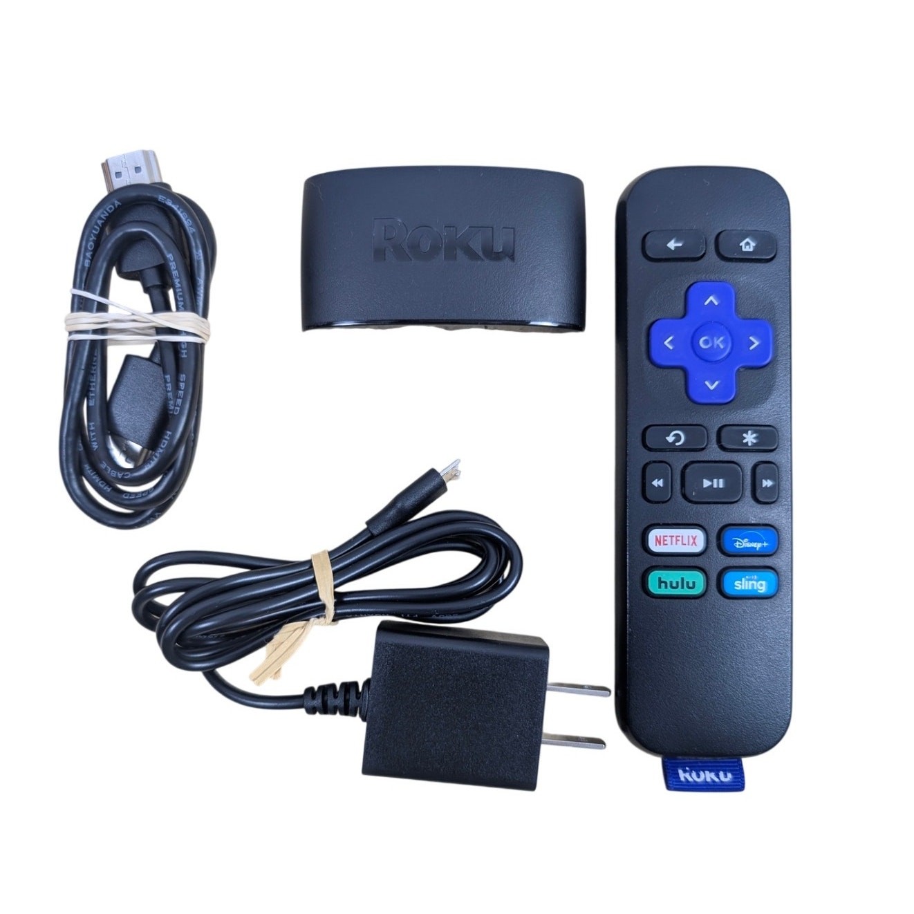 Roku Express HD 1080p Streaming Media Player 3930X Remote HDMI Power Cable Used