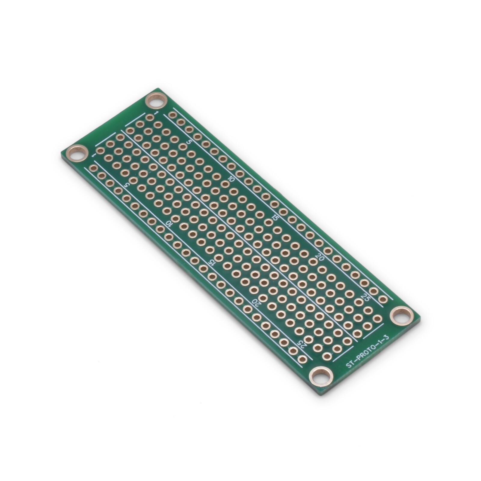 Premium 1" x 3" Protoboard PCB, ENIG Prototyping PCB, ST-PROTO-1-3