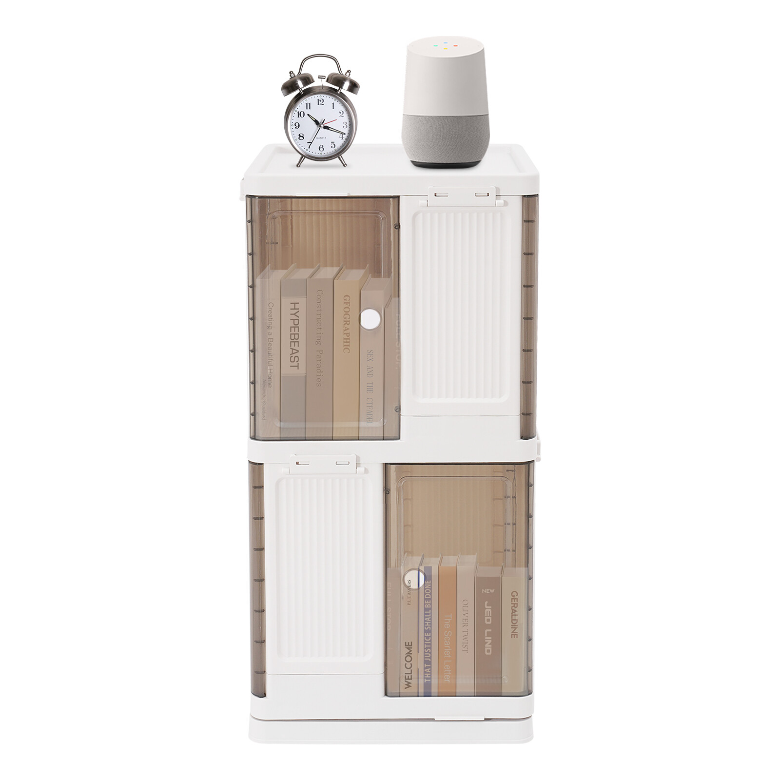 2-Tier Rotating Bookshelf, Book Storage Shelf, Floor Standing Rotating Bookcase