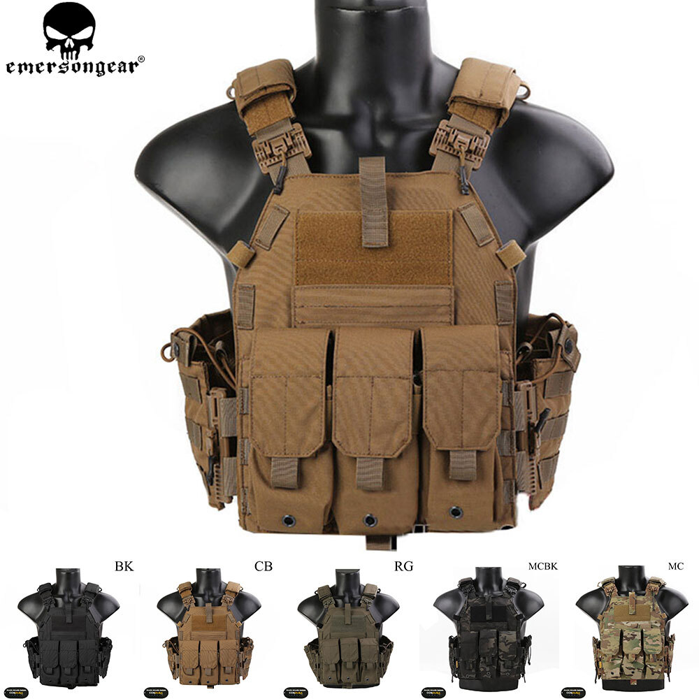 Emerson MOLLE Plate Carrier Tactical 6094K Combat Vest Quick Release + Mag Pouch