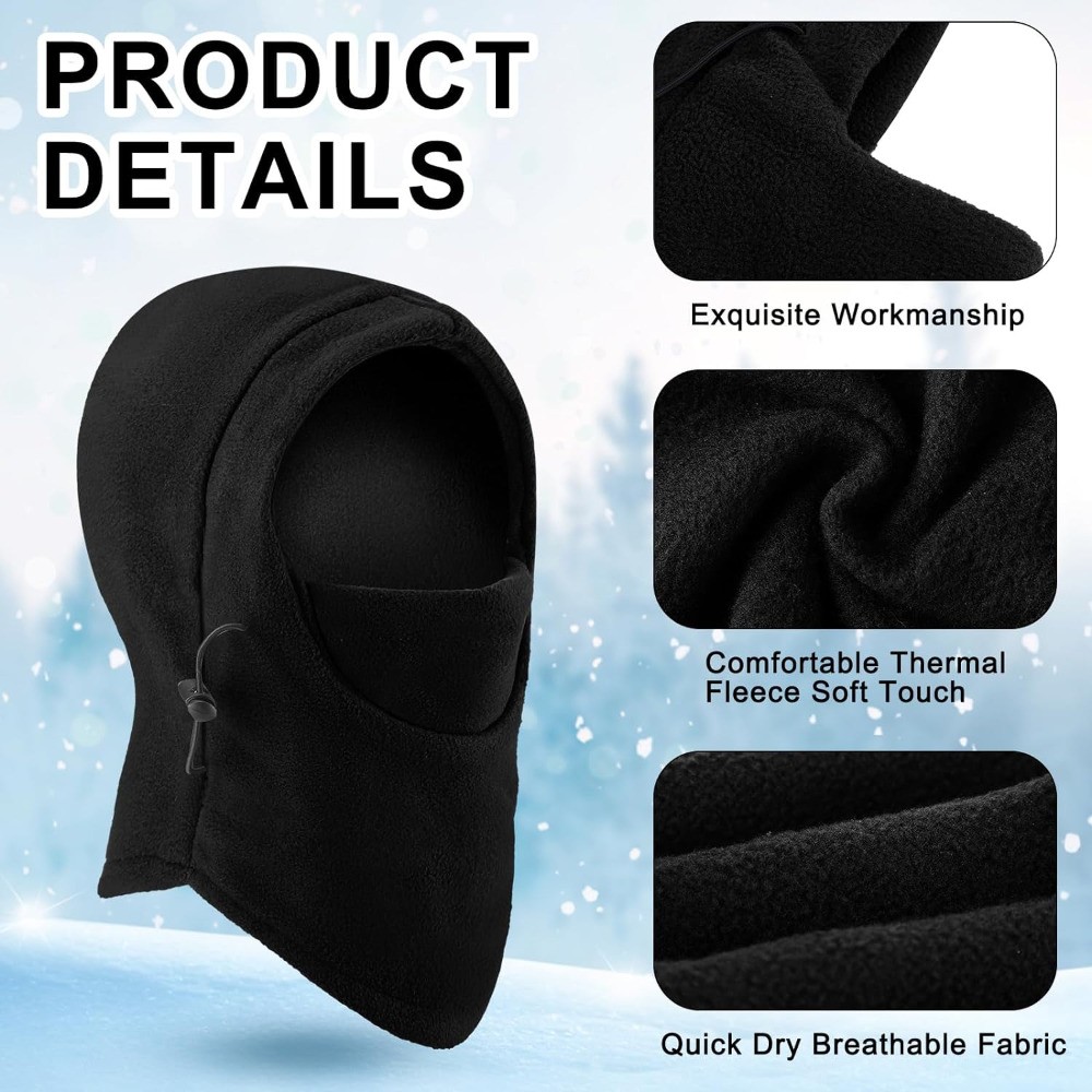 Winter Thermal Windproof Ski Mask Balaclava Fleece Full Face Mask for Men Women