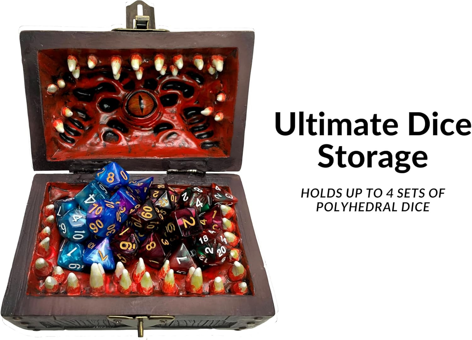Mimic Dice Chest Storage Box | Holds 4 Polyhedral Sets (Reg) | Mimic Dice Chest