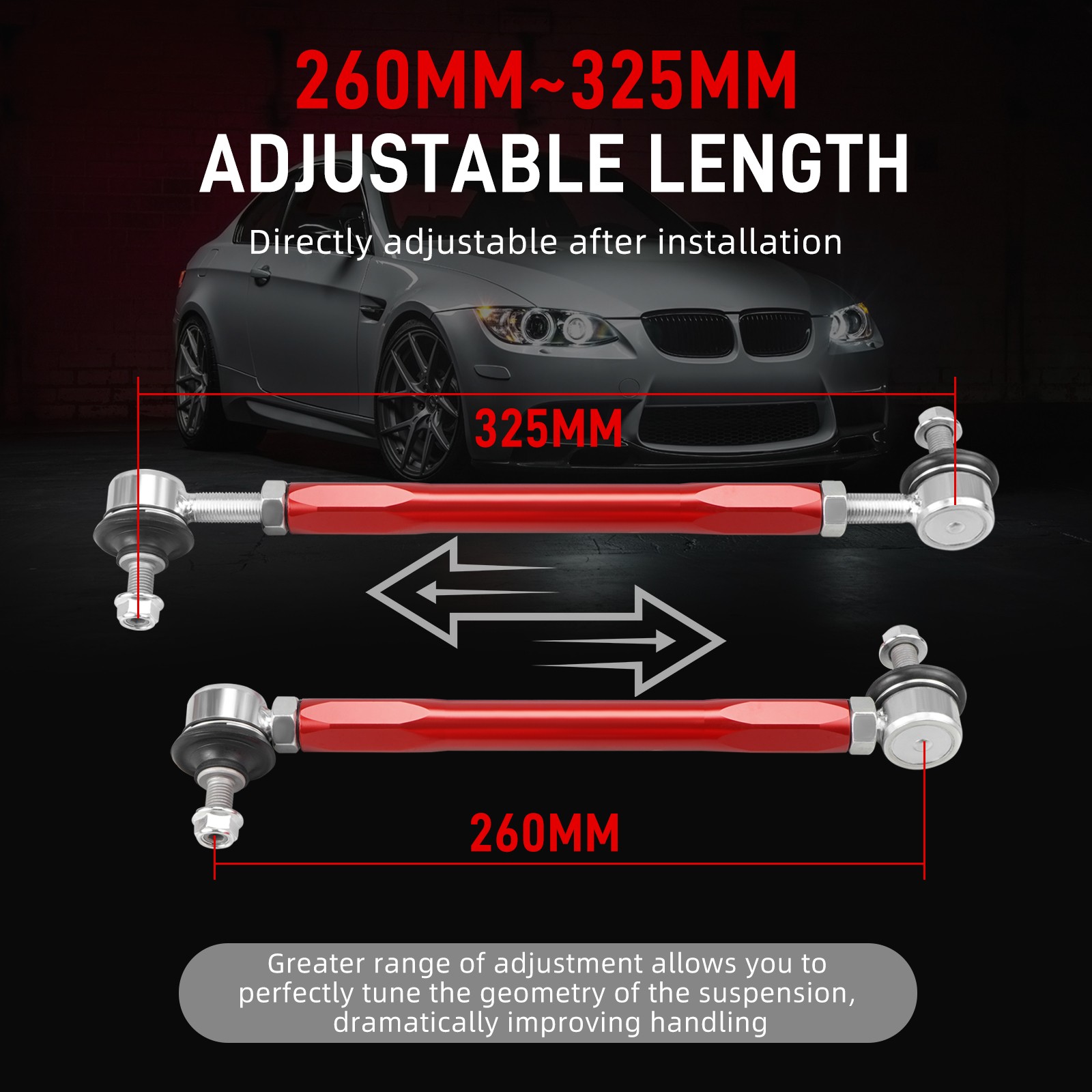 Front Stabilizer Sway Bar End Links Bushings For BMW E90 E91 E92 325i 328i 335i
