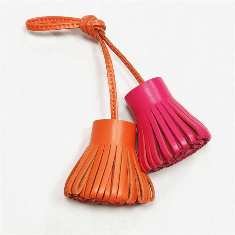Cute Fringed Tassel Real Leather Keychain Charm Pendant Holder Ornament Gift new