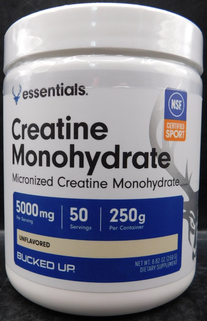 Bucked Up Essentials Creatine Monohydrate Unflavored 8.82oz Exp: 10/26 New