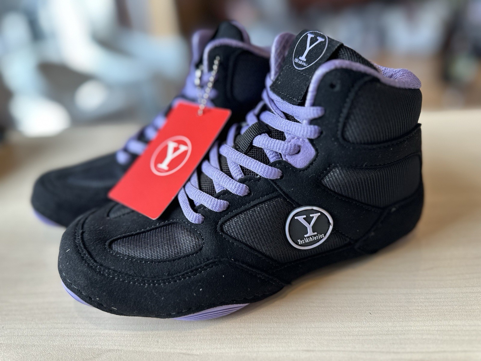 New Girls Women Yes Wrestling Shoes Defiant 2 Black Purple Size 5.5