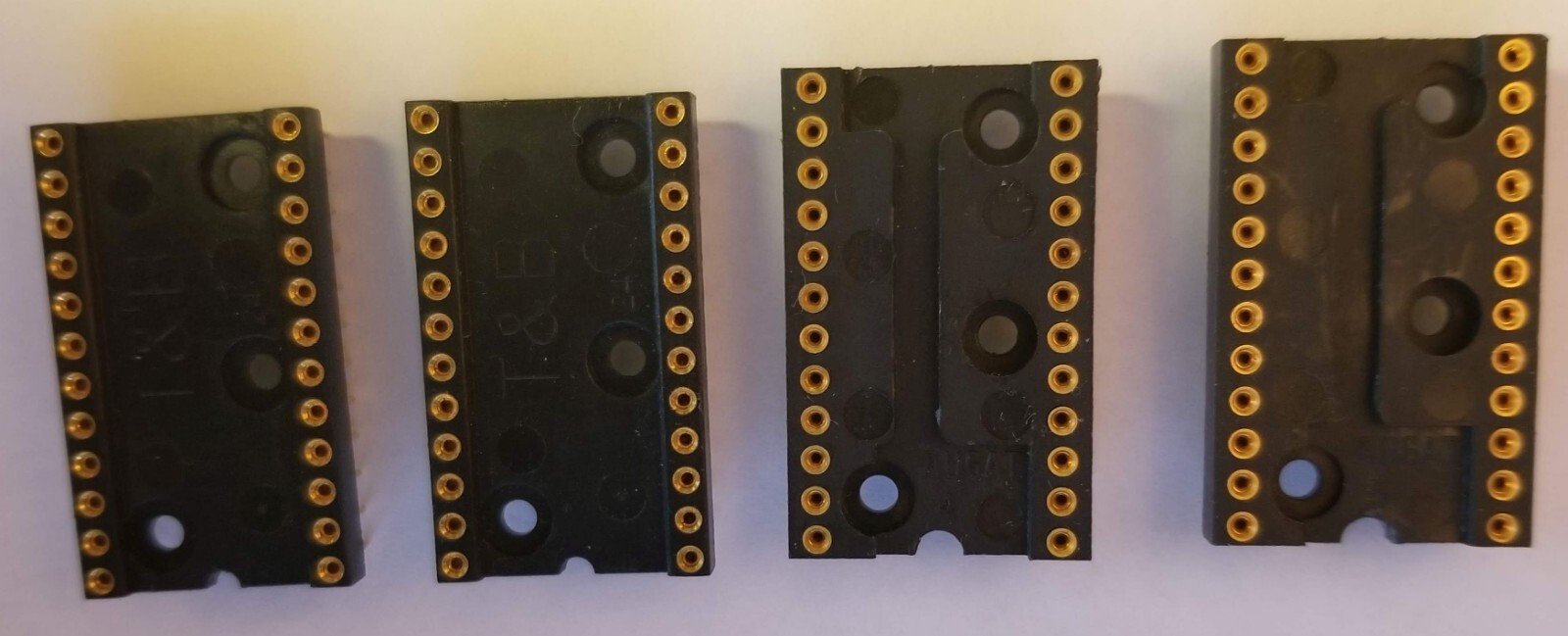 4x Augat T&B 24-Pin Widebody IC Socket Gold Hi-Quality USA Made, New Shipped!