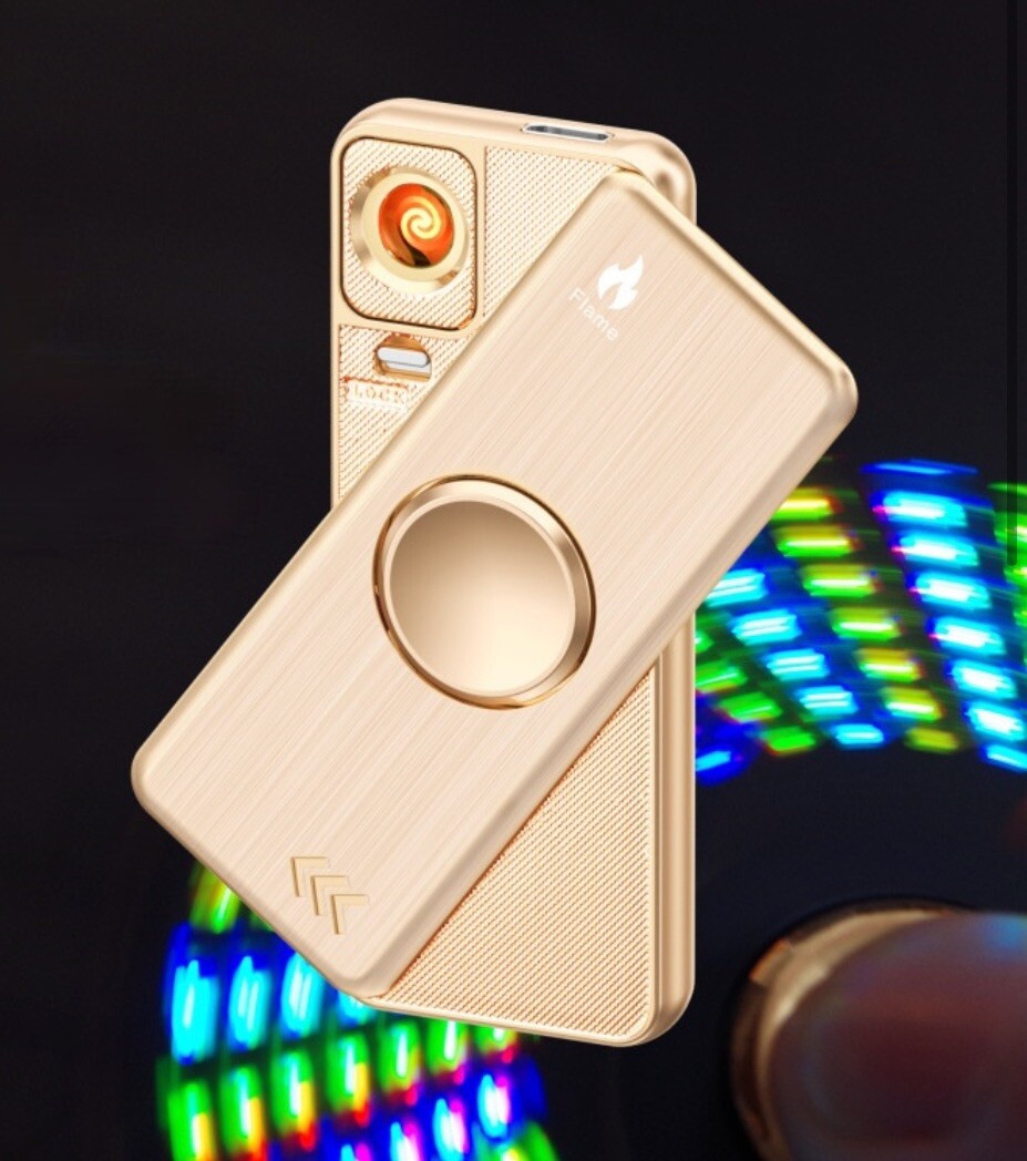 Rotating Gyro Cigarette Lighter.  Color: Rose Gold