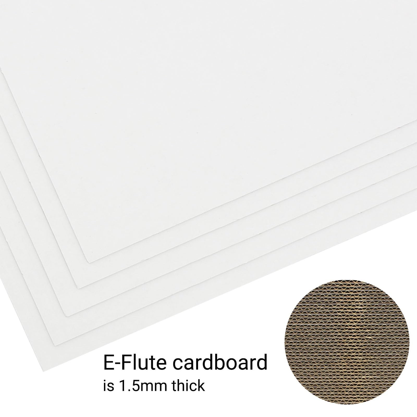 zmybcpack 200 White 5x7" Corrugated Cardboard Sheets - Durable & Protective