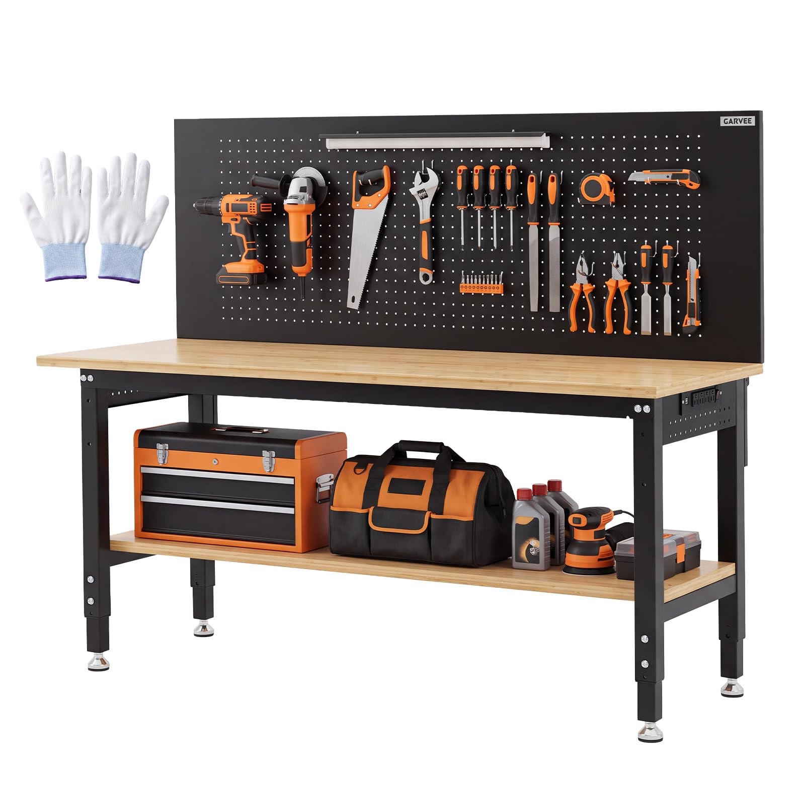 60x22 in Adjustable Height Workbench 2000 LBS Heavy-Duty Work Bench Table Garage
