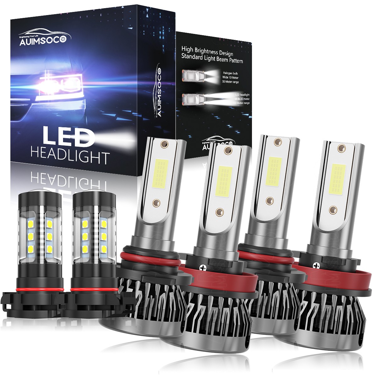 For Chevrolet Silverado 1500 2007-2015 Crew Cab Pickup 4-Door LED Headlight Bulb