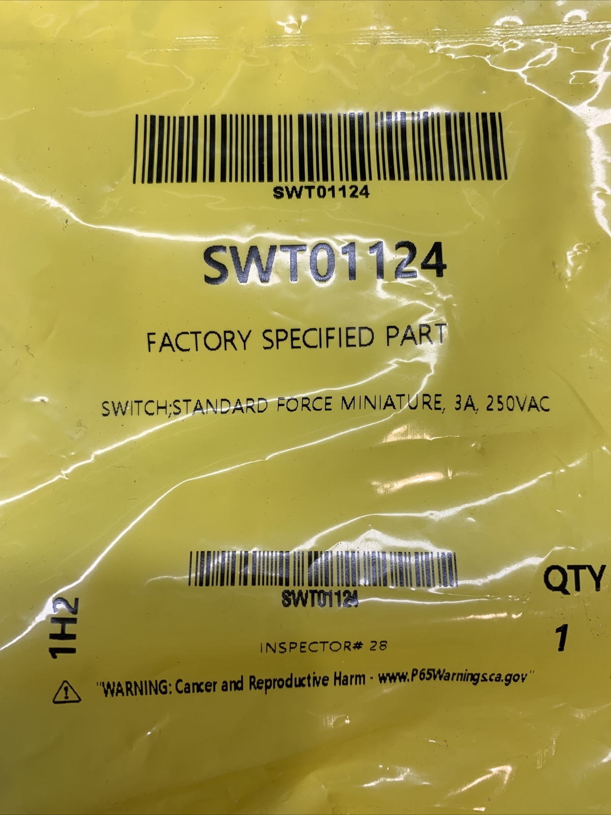 SWT01124 Standard Force Miniature 3A 250VAC Switch