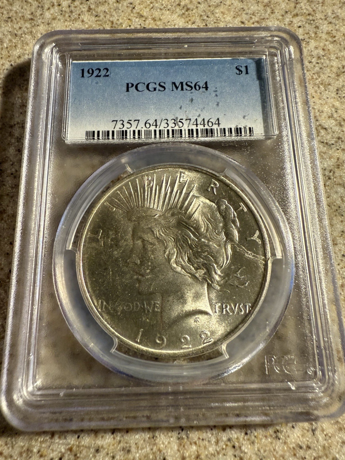 1922 Peace Dollar PCGS MS 64 Silver $1 Philadelphia Mint