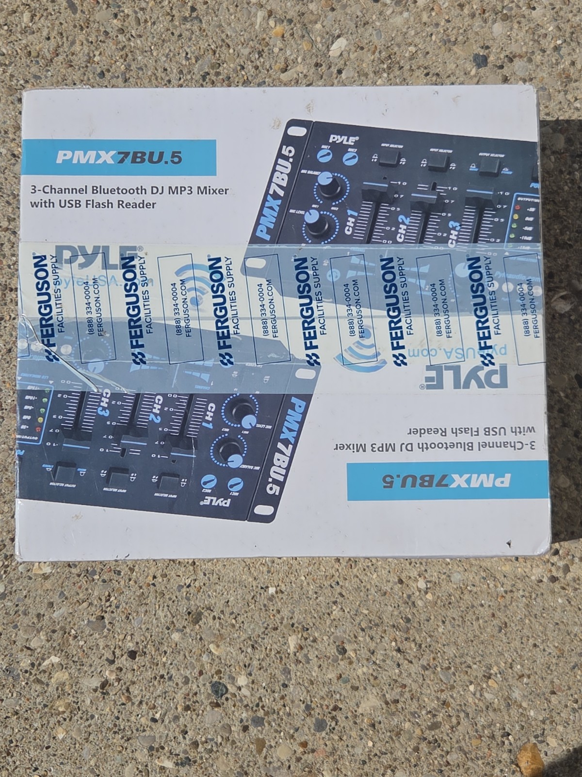 Pyle PMX7BU.5 3-Channel Bluetooth DJ Soundboard PMP3 Audio Mixer With USB Flash