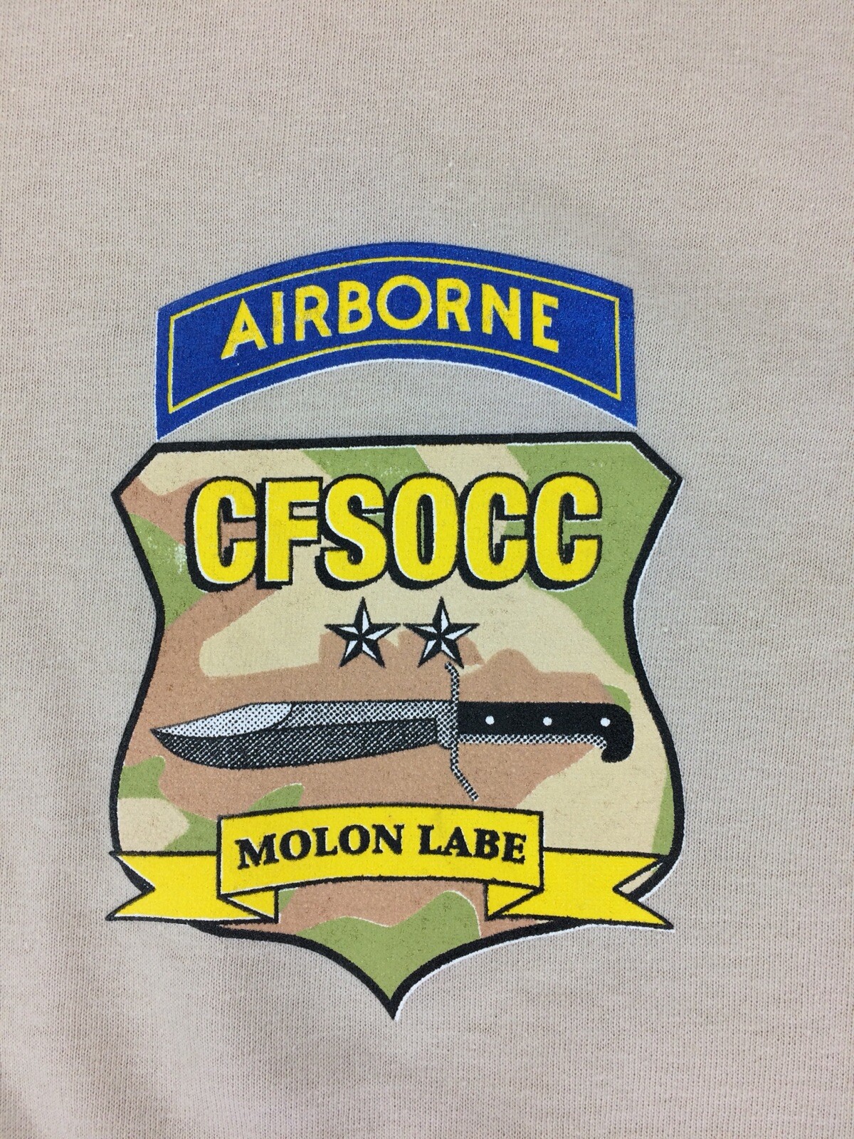 Airborne CFSOCC Men’s Medium Molon Labe Special Operations Central Command Shirt