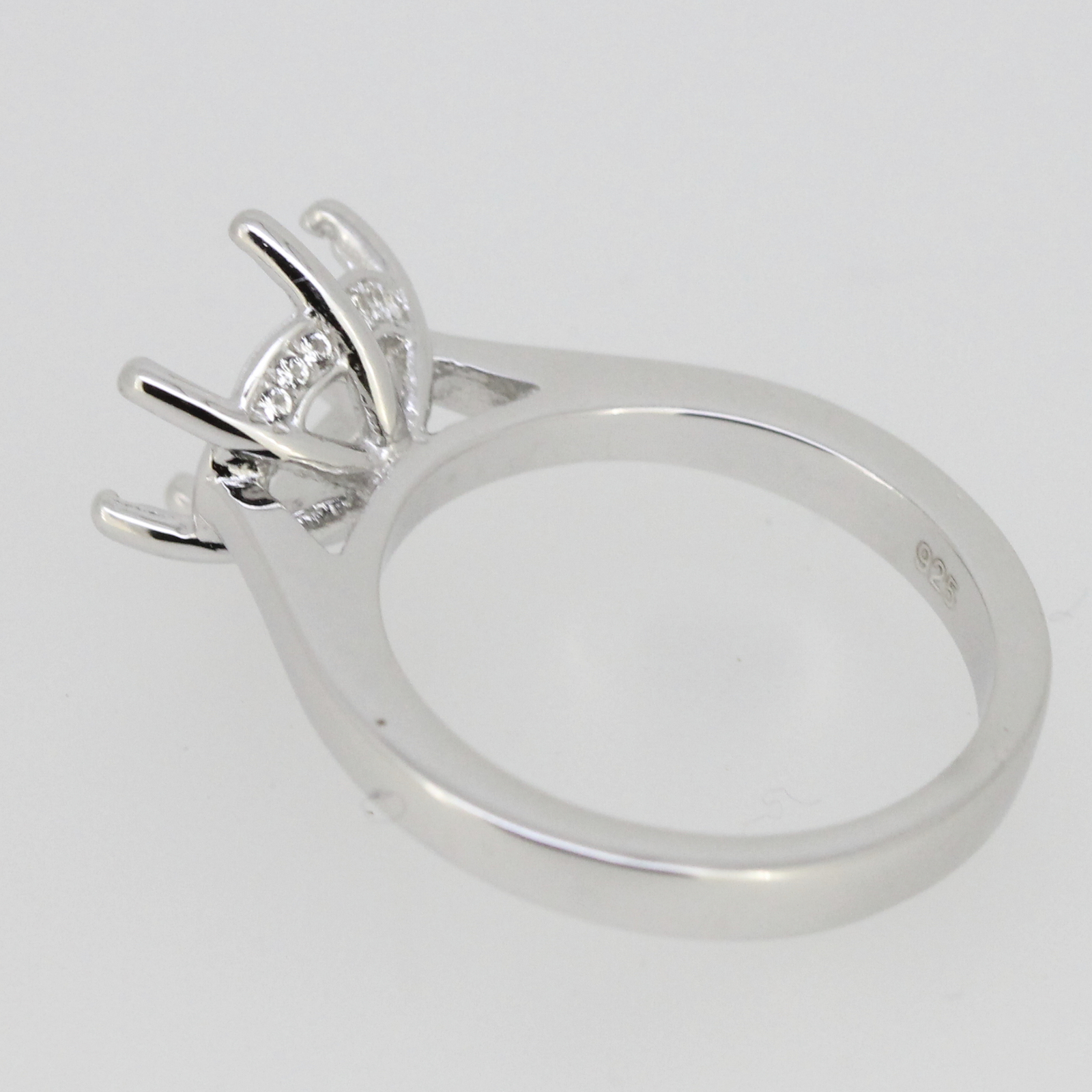 Sterling Silver Semi Mount Ring Setting Round RD 9x9mm Engagement
