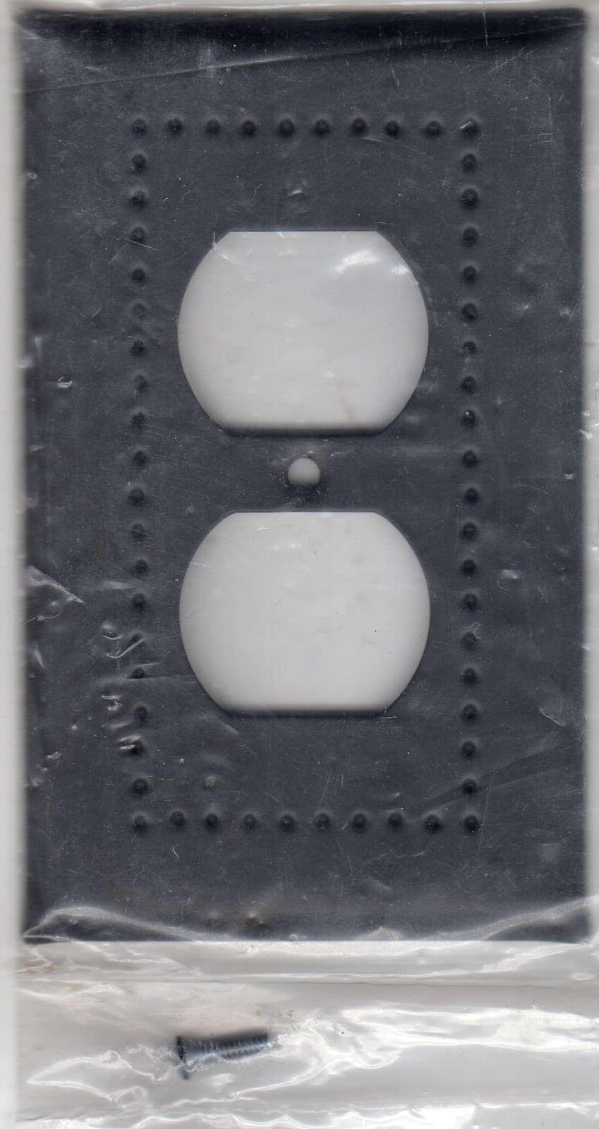 Unbranded Duplex Receptacle Plate Cover Embossed Dimpled Leather Look Wallplate