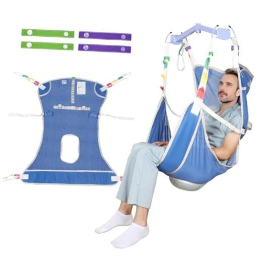 Universal Full Body Patient Lift Sling with Commode Opening for Patient