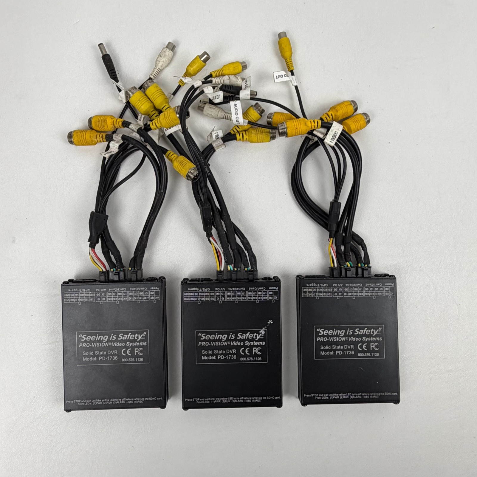 Lot of 3 Pro Vision Video Systems Solid State DVR PD-1736 Video Recording System