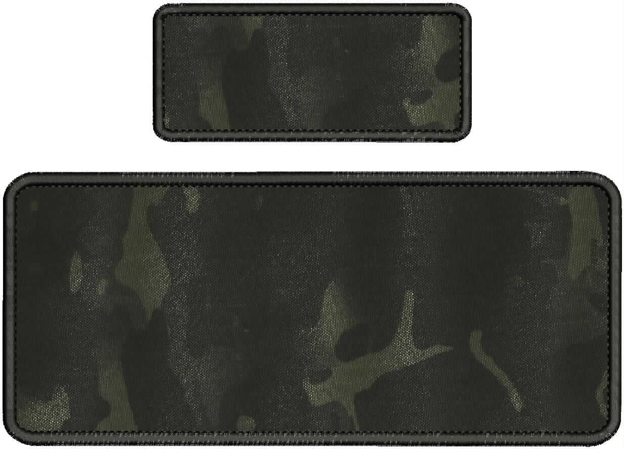 BLANK  EMBROIDERY PATCHES 4X10 AND 2X5 HOOK ON BACK  BLACK  MULTICAM ON BLACK