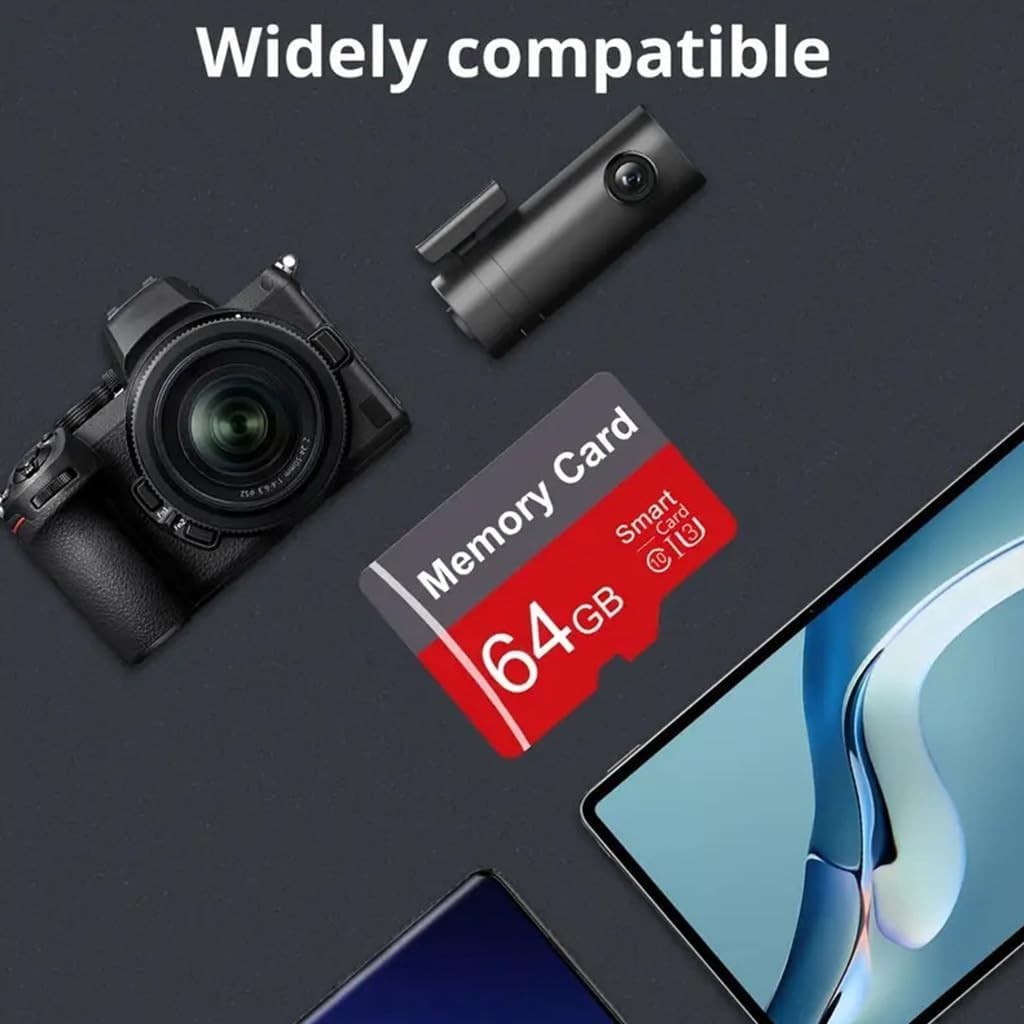 2 Pack Memory Card 64GB with Adapter, High Speed TF Card, UHS-I C10 A1 Memory...