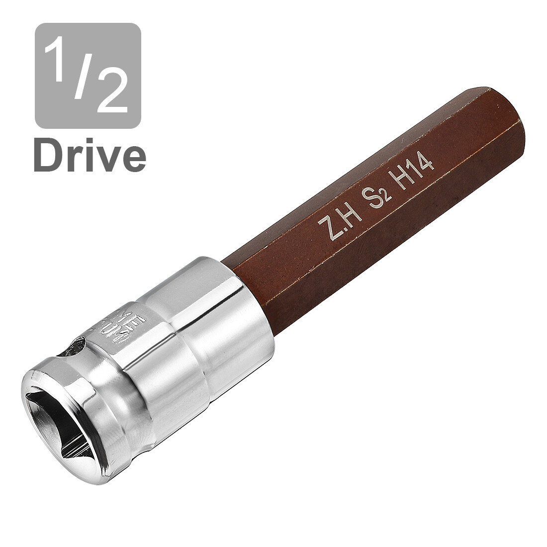 1/2" Drive 14mm Hex Bit Extra Long Socket S2 Steel