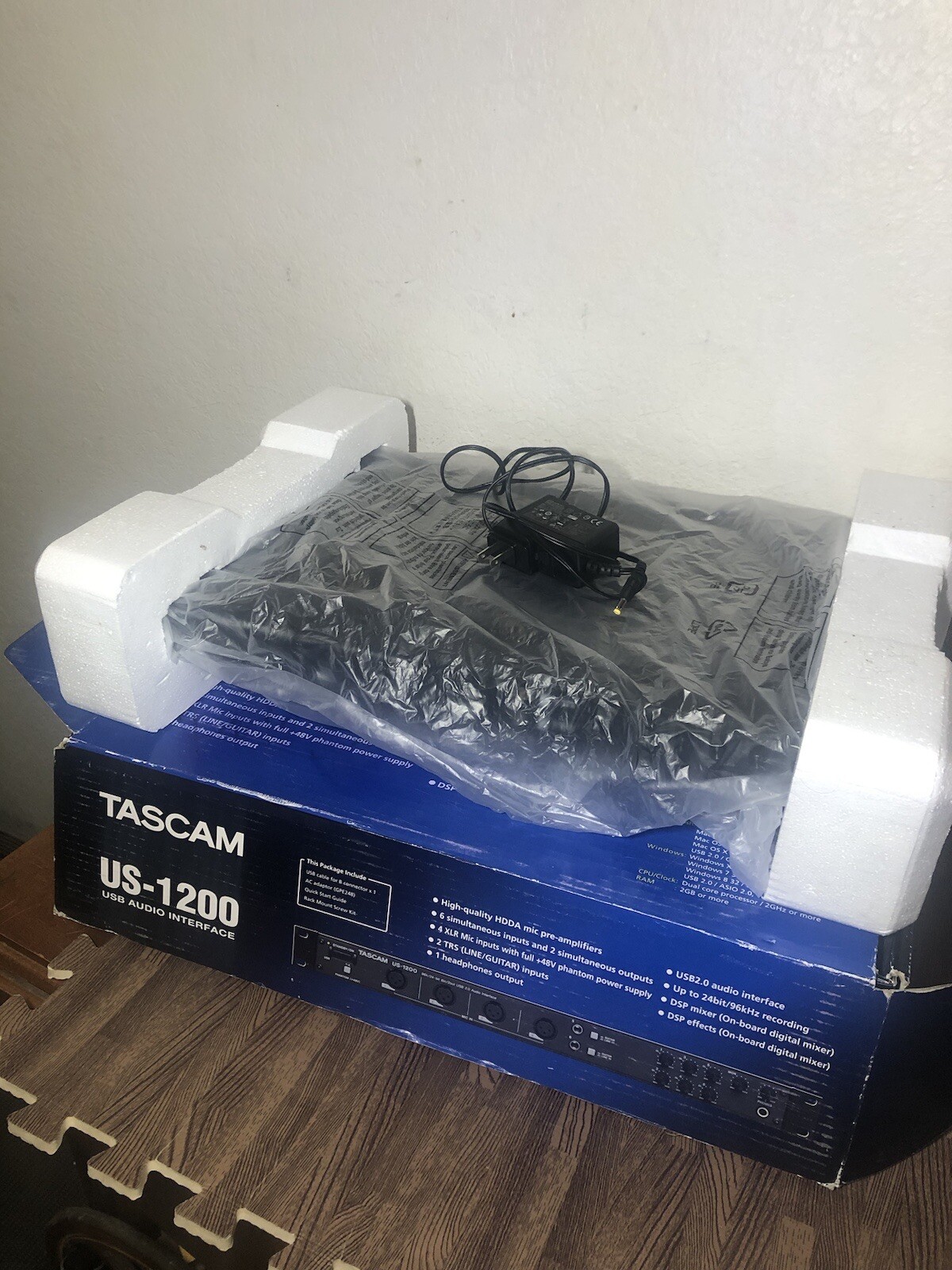 NEW Tascam US-1200 Analog Recording Interface with Power/USB Cord/Box