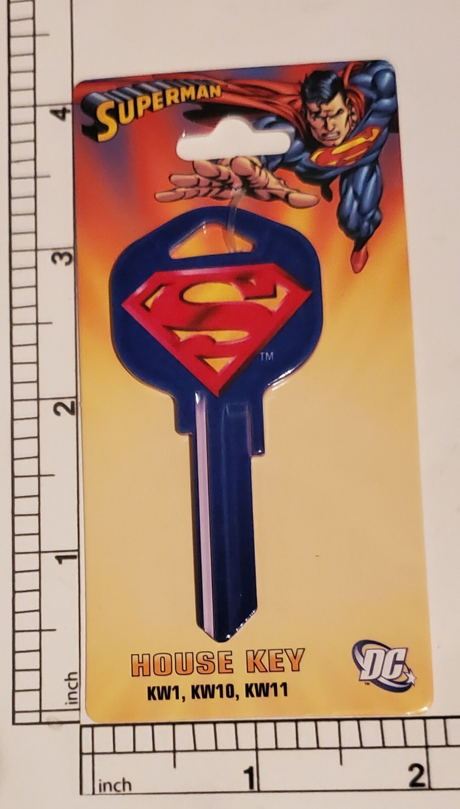 SUPERMAN OVERSIZED HEAD PAINTED HOUSEKEY FOR KWIKSET LOCKS