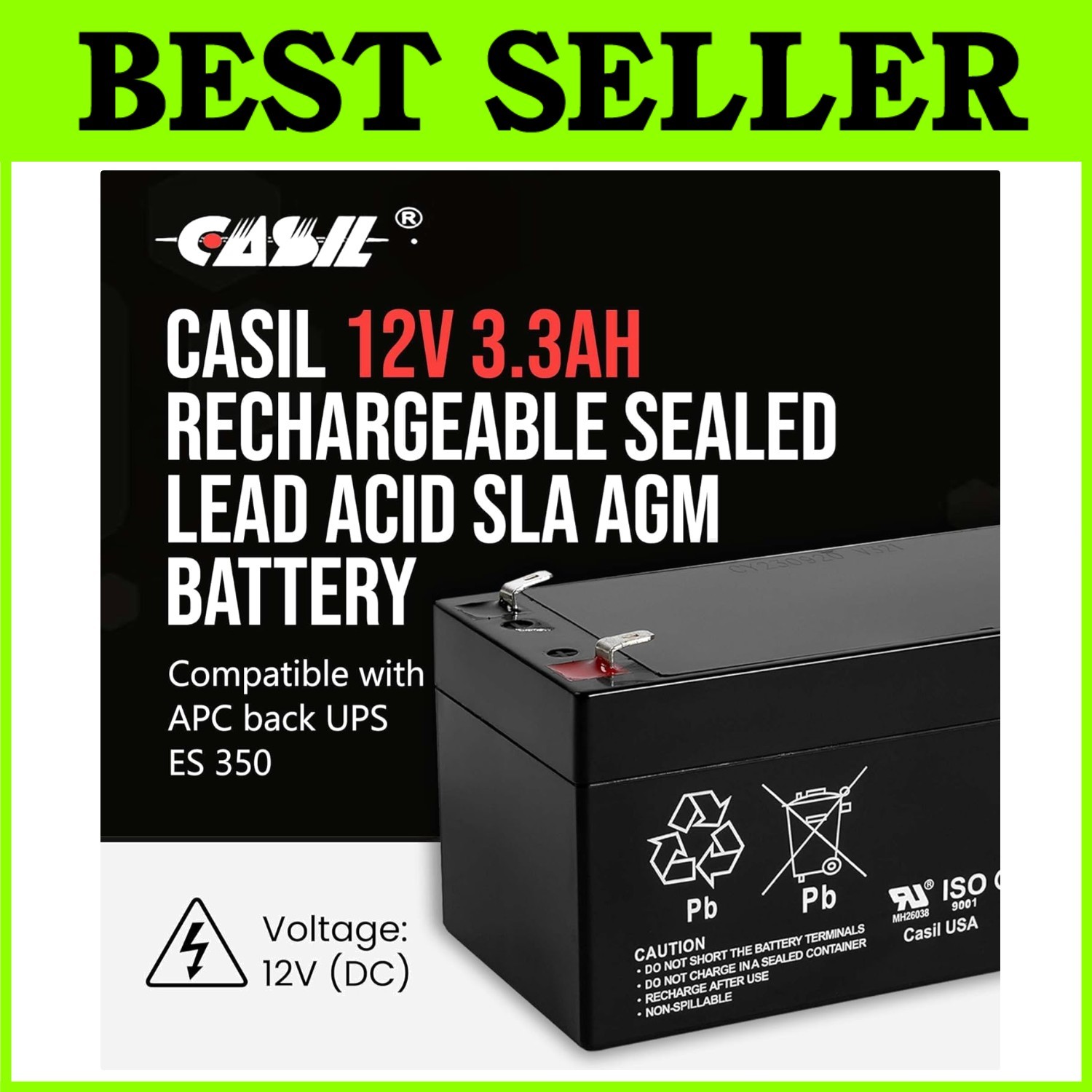 CA1233 SLA 12V 3AH Rechargeable Battery APC Back UPS ES 350