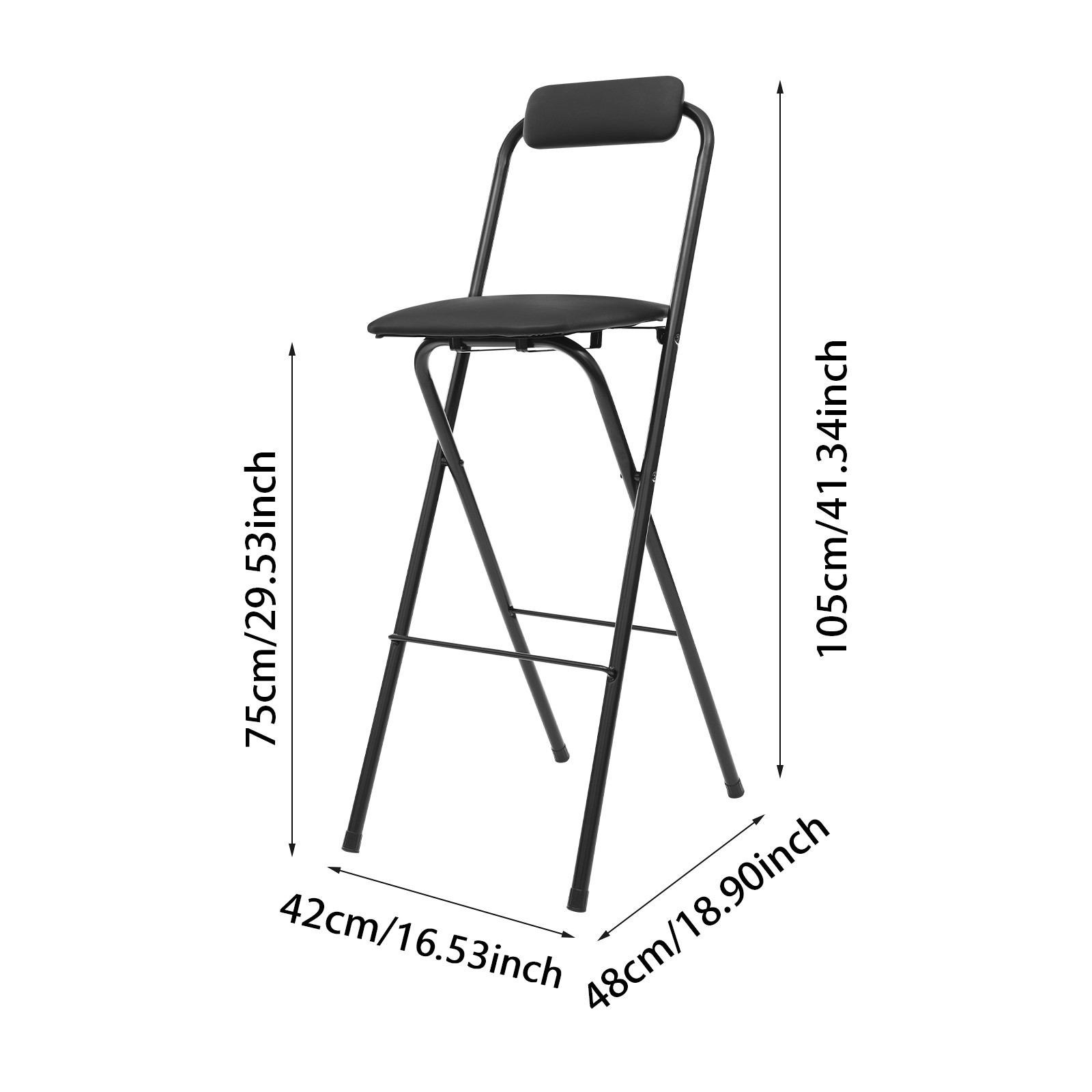 Stylish Foldable Bar Chair - Compact, Sturdy, and Comfortable Design US~