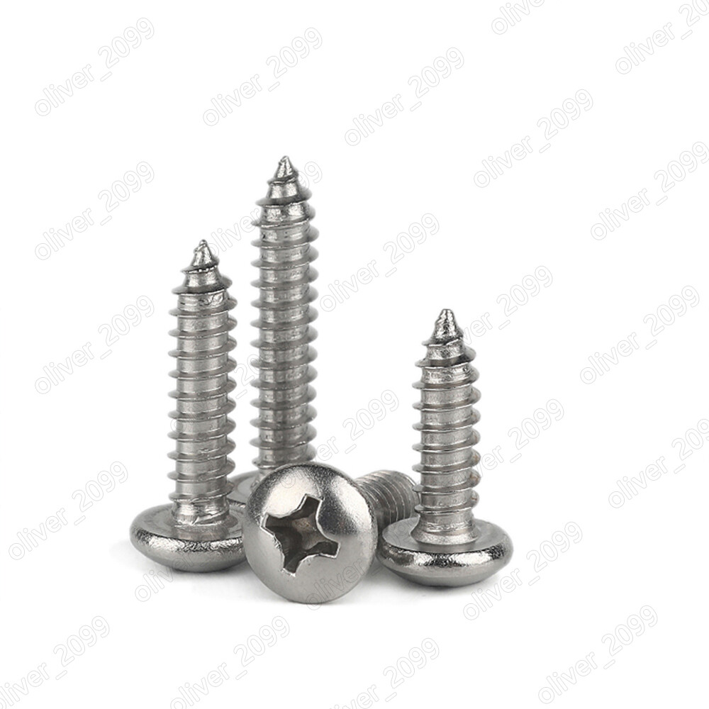 Titanium GR2 Phillips Cross Pan Head Self Tapping Screws M3 M4 M5 M6