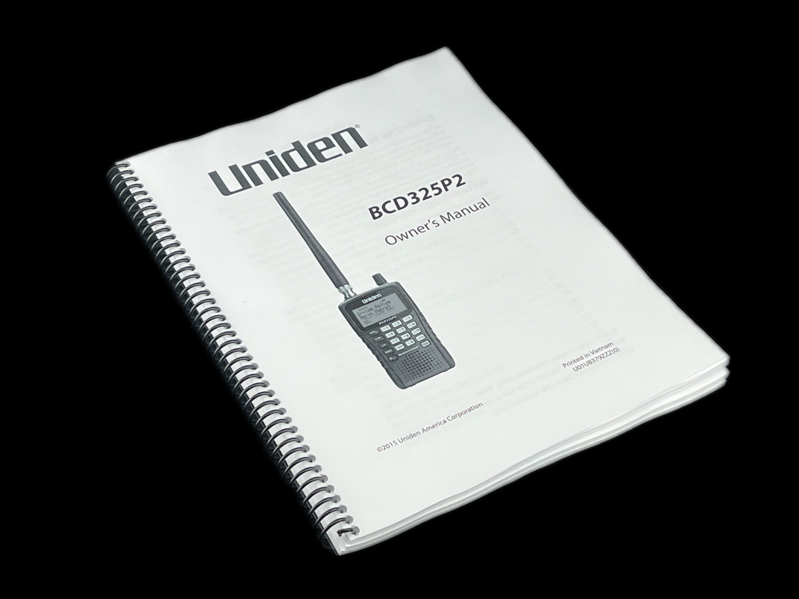 Uniden BCD325P2 Instructions Operating Manual User Guide Coil Bound