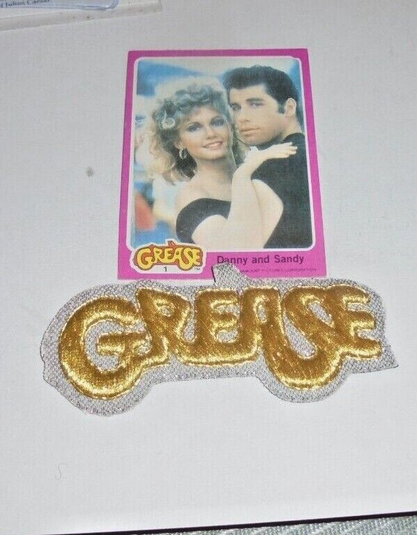 Grease Travolta Newton John Greaser Movie High School Love Musical Patch Card HS