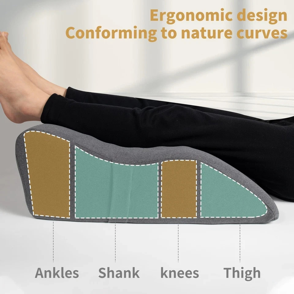 Leg Elevation Pillow with Soft Memory Foam, Wedge Pillow for Reading, Rest, S...