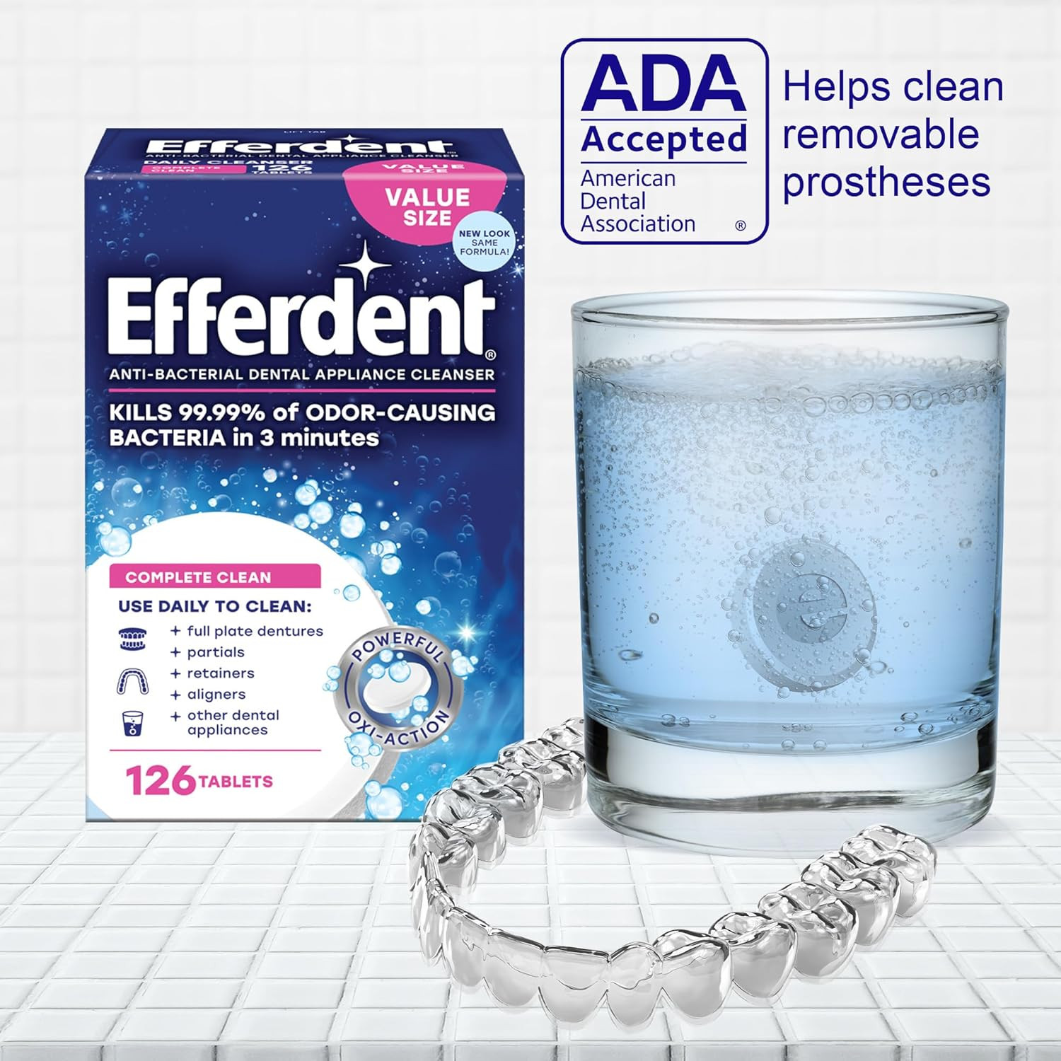 Complete Clean Denture Cleanser Tablets, 126 Count