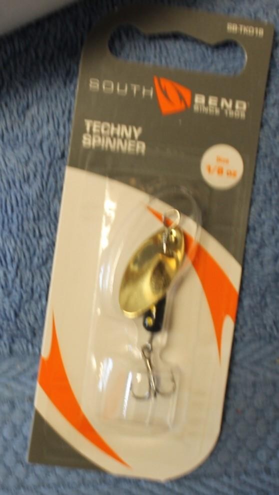 12 PKGS(TWELVE!) South Bend TKO18-G Techny Spinner 1/8 OZ #4 Brass Blade NEW!!
