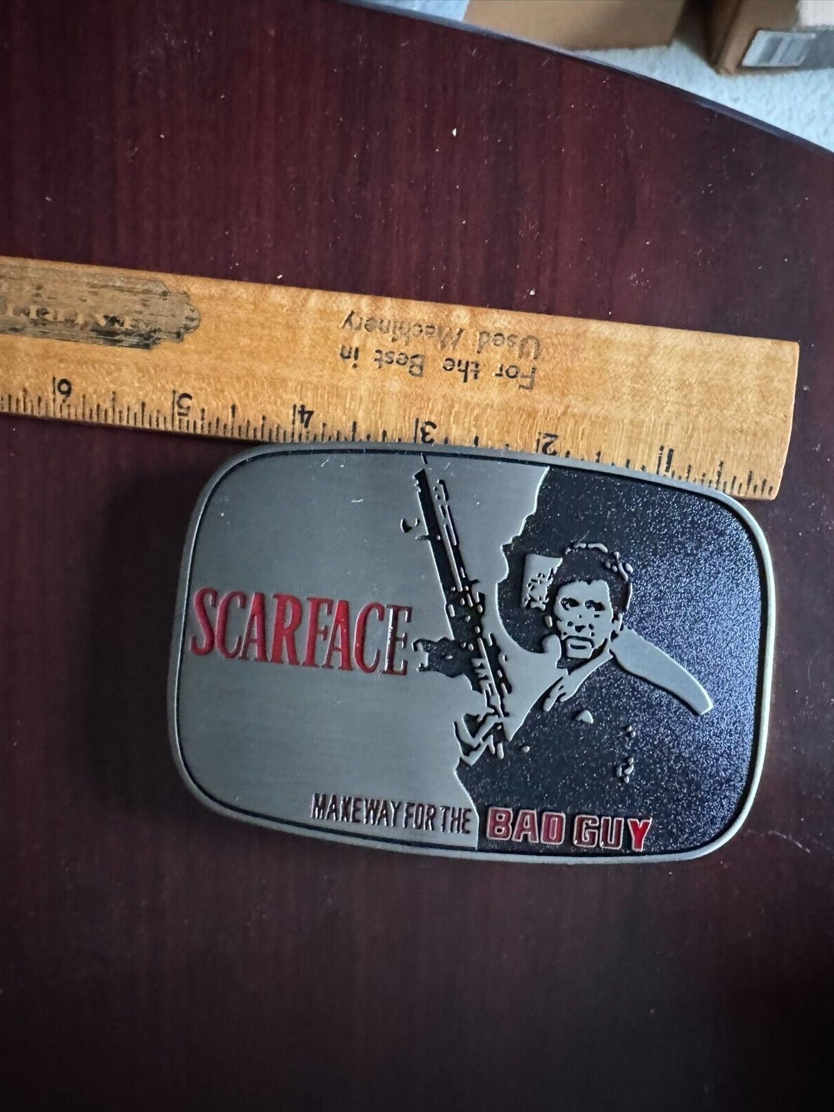 1983 film Tony Montana (Al Pacino) Nostalgia Fandom "Scarface" Belt Buckle ~5"L