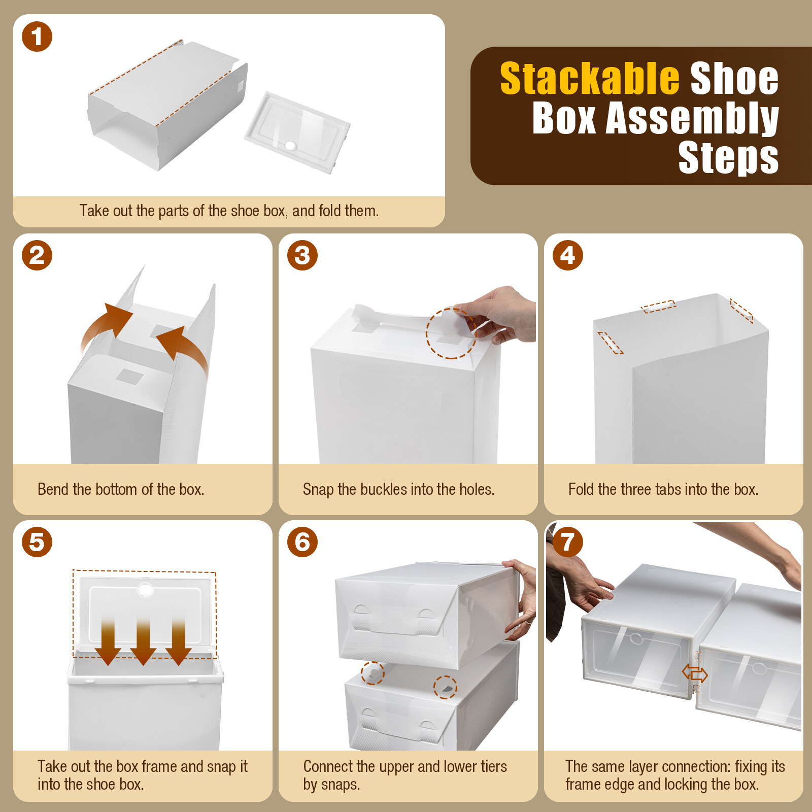 24 Pcs Foldable Shoe Storage Box Case Sneaker Container Stackable Organizer USA