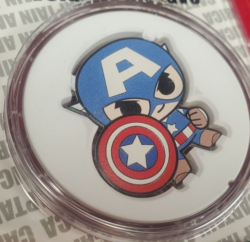 2021 Fiji MARVEL MINI-HERO CAPTAIN AMERICA ⭐1 Oz .999 Silver coin in TEP👀👀🔥🔥