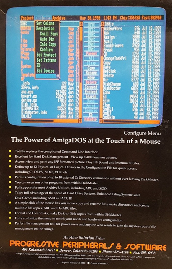 DiskMaster v1.4 The Ultimate Disk Utility System ©1989 PP&S for Commodore Amiga