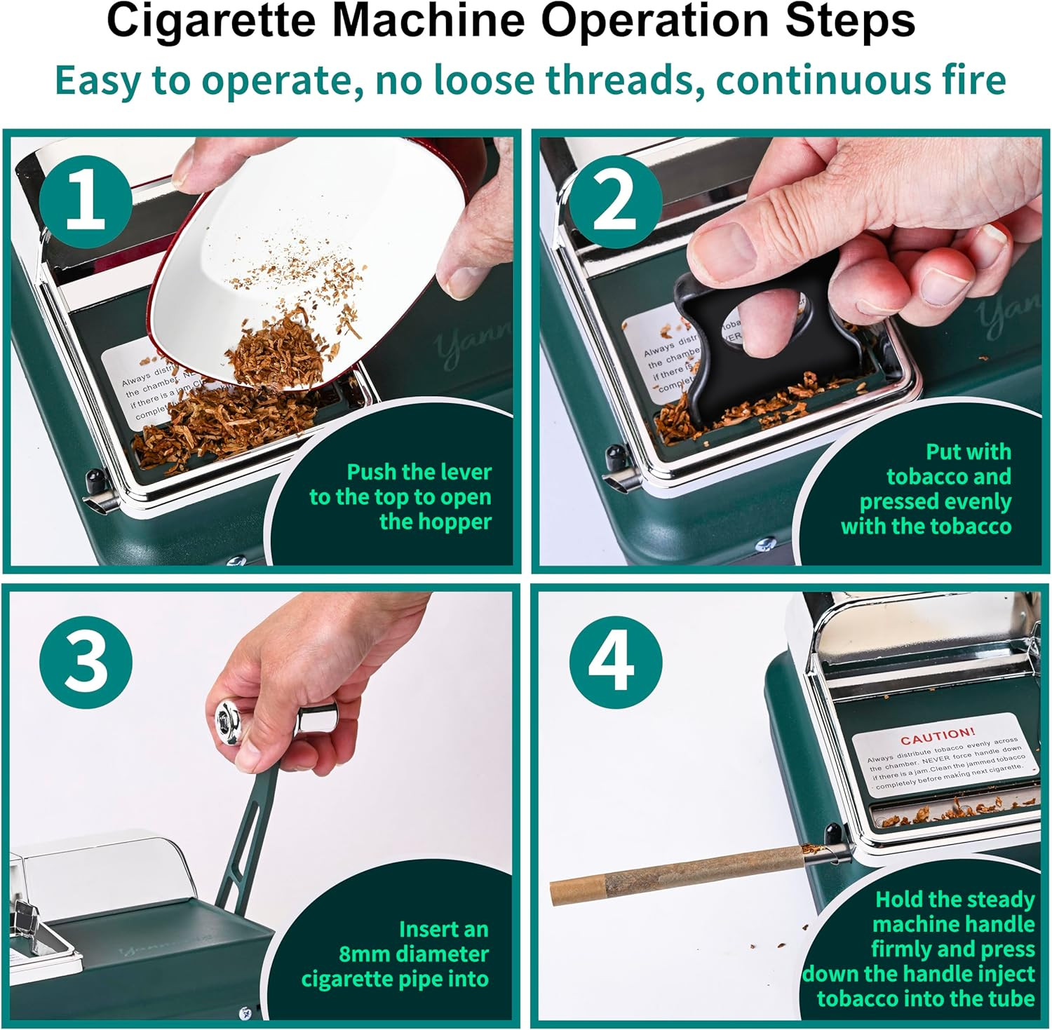 Cigarette Rolling Machine, Manual Cigarette Injector Machine for 8Mm Diameter