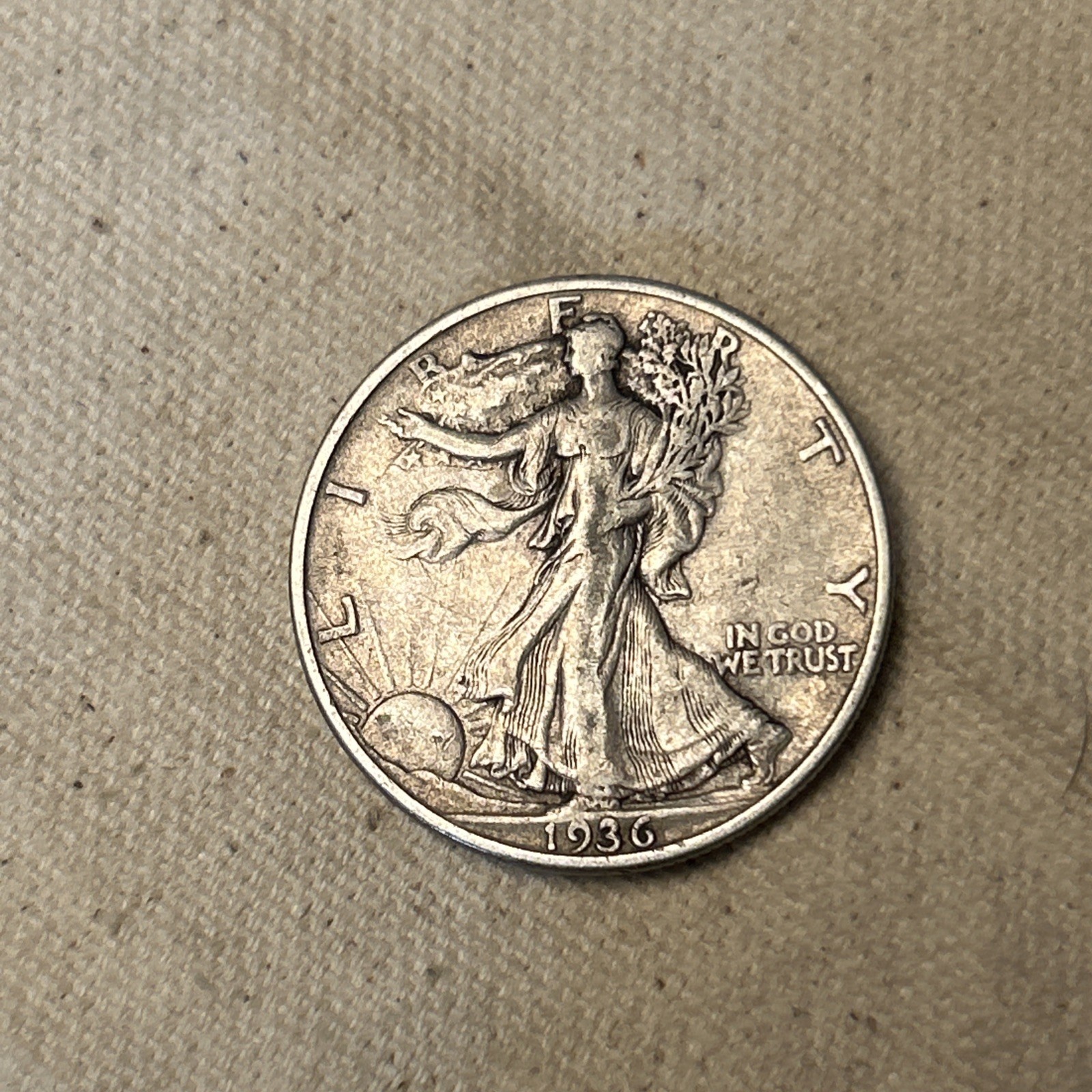 1936-D Walking Liberty Half Dollar VERY FINE Silver 50c #QA 650-71
