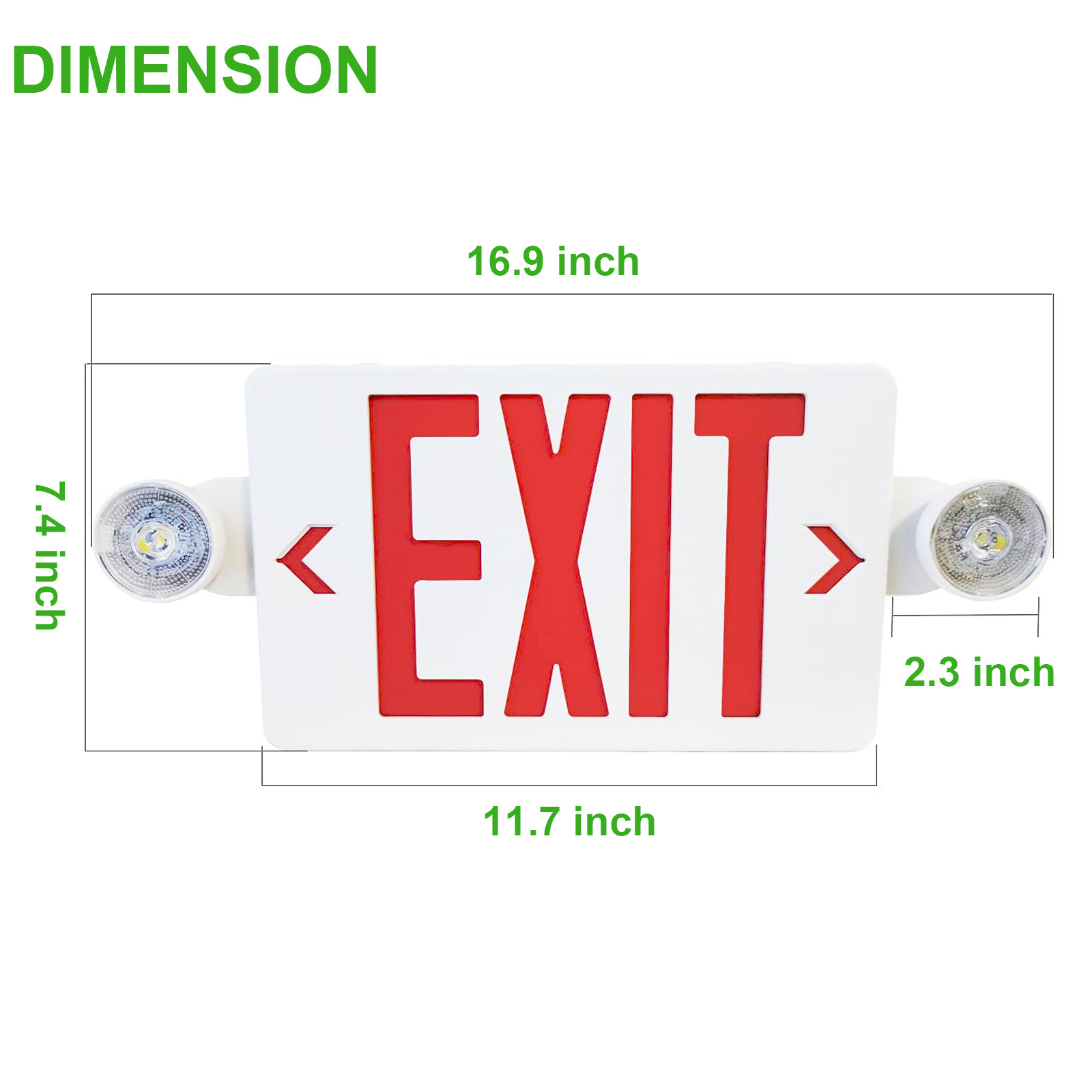 2-Pack Red LED Exit Emergency Sign Lights US Battery Backup Emergency Lighting