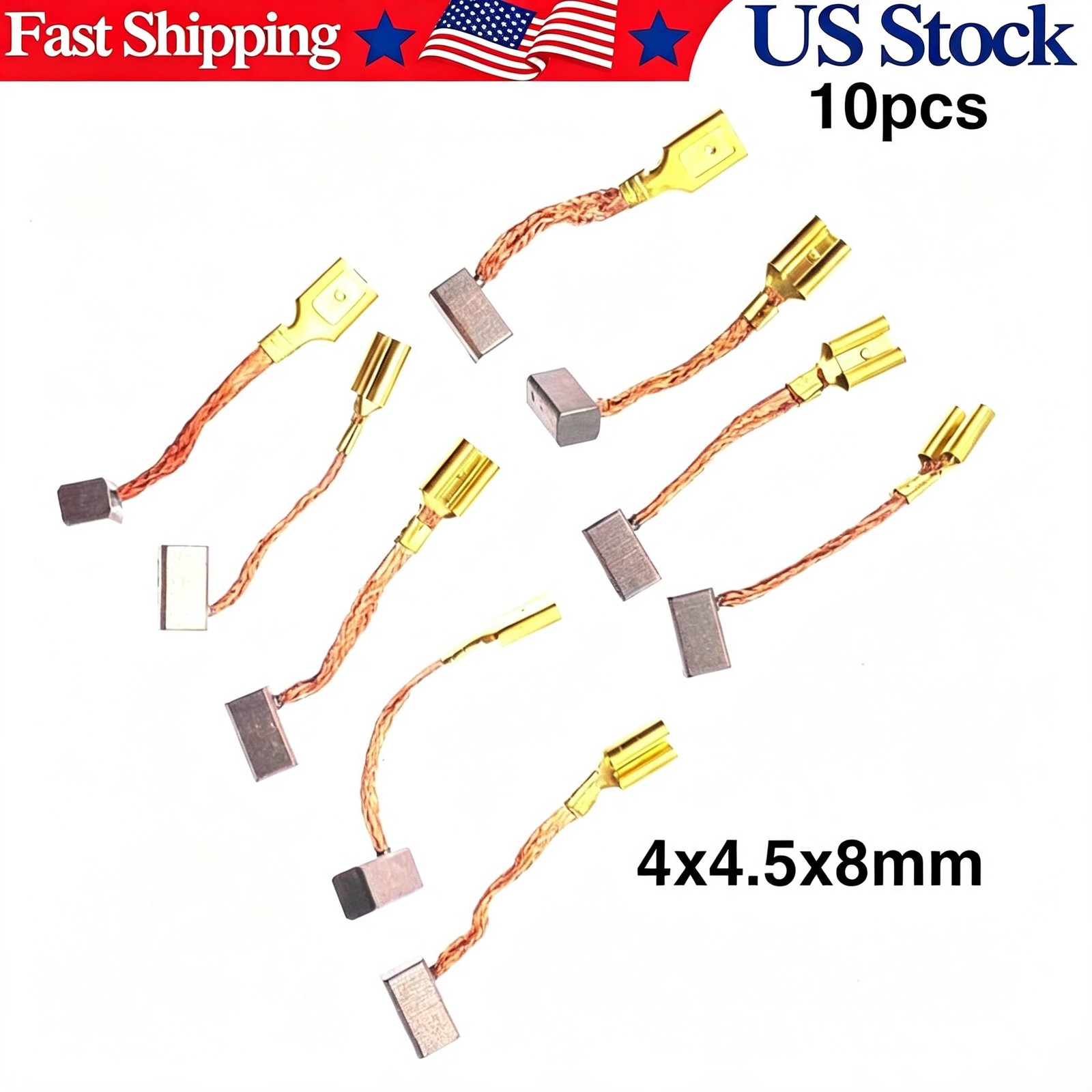 10/50pcs for Toyota glass lift motor carbon brush 4*4.5*8 side socket USA